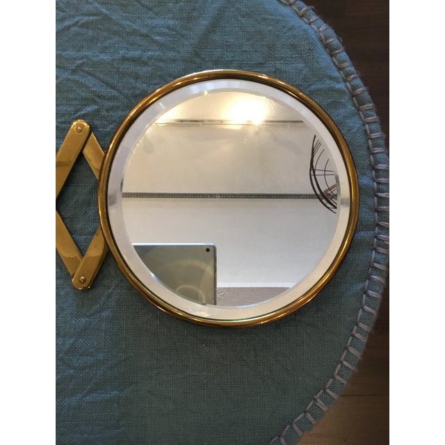 Vintage Brass Scissor Arm Wall Mounted Shaving/Makeup Mirror Chairish