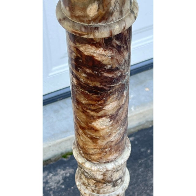 1950s Italian Cararra Marble Pedestal Stand For Sale - Image 5 of 6