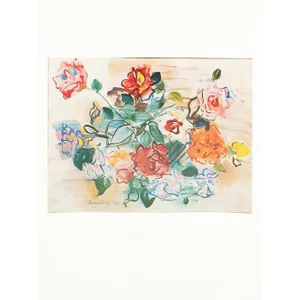 1970 After Raoul Dufy "Bouquet of Roses", Full-Color Parisian Print