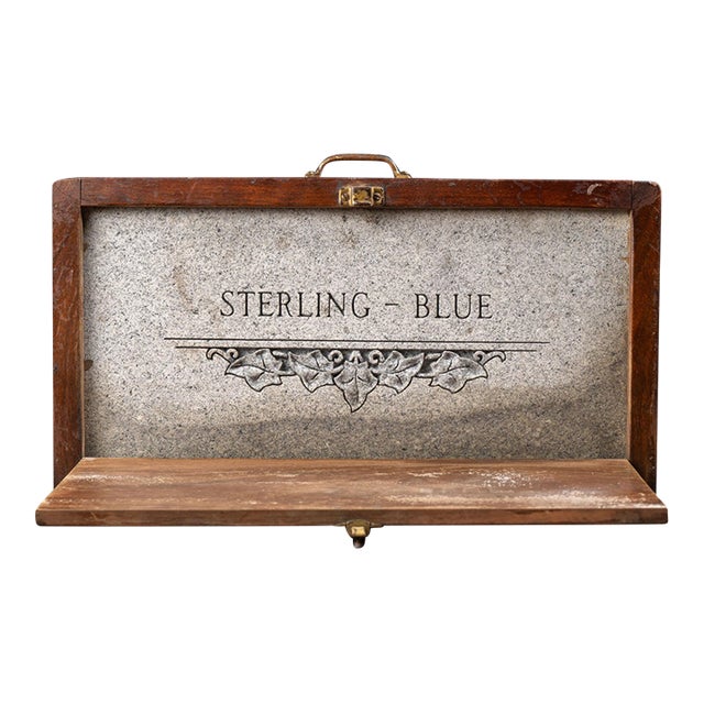 Mid 20th Century C Schergers Sons Sterling Blue Headstone Salesman Sample For Sale