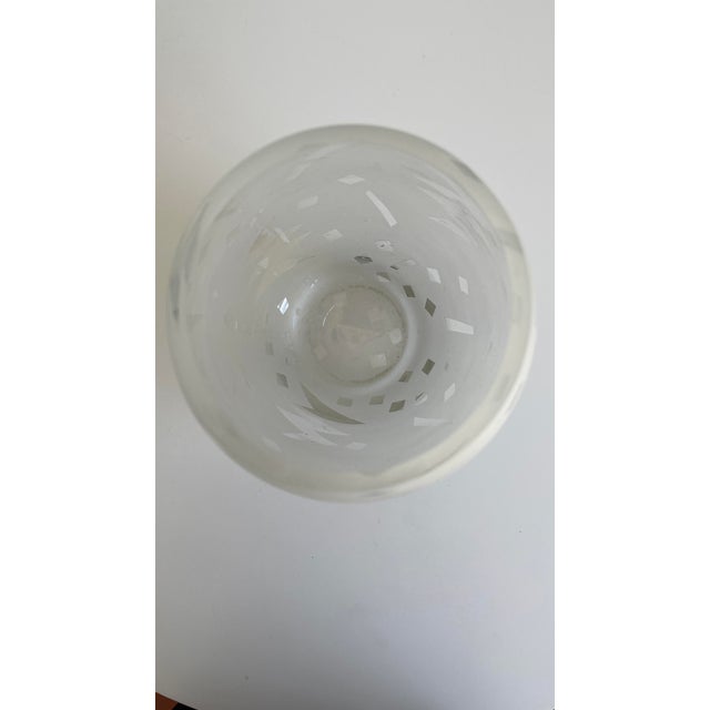 Etched Geometric Glass Vase Postmodern - Signed Gregory 1987 For Sale In New York - Image 6 of 7