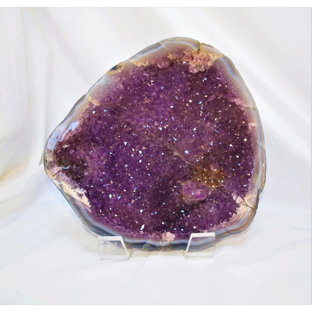 Abstract Polished and Cut 2-Piece Amethyst Geode For Sale - Image 3 of 7