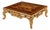 Italian Hand-Carved Inlay Coffee Table With 24k Gold Leaf For Sale