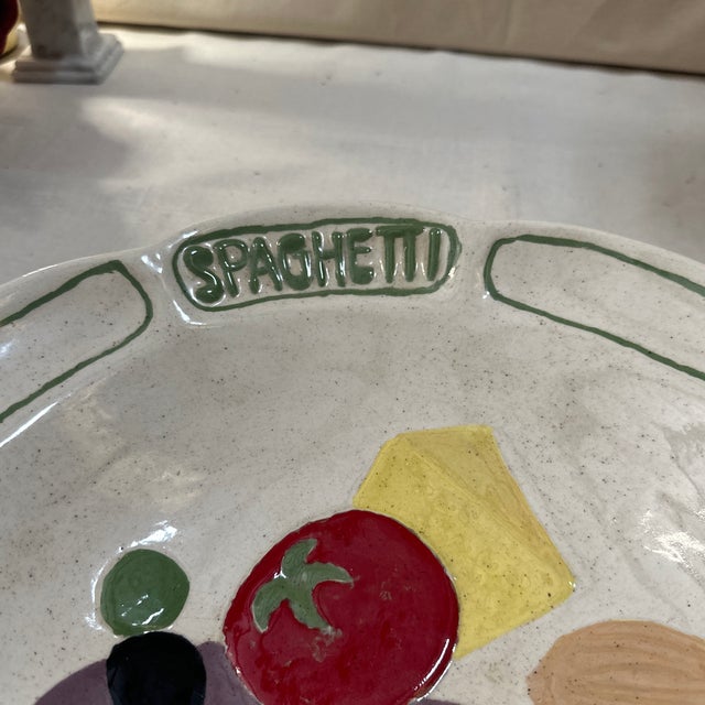 1970s Large 1970s Ceramic Italian Style Pasta Serving Bowl For Sale - Image 5 of 8