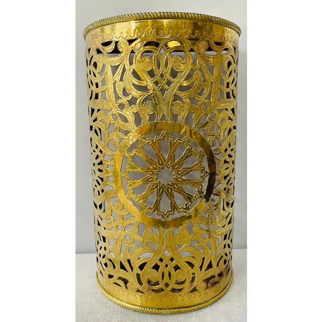Vintage Moroccan Brass Wall Sconce For Sale - Image 10 of 13