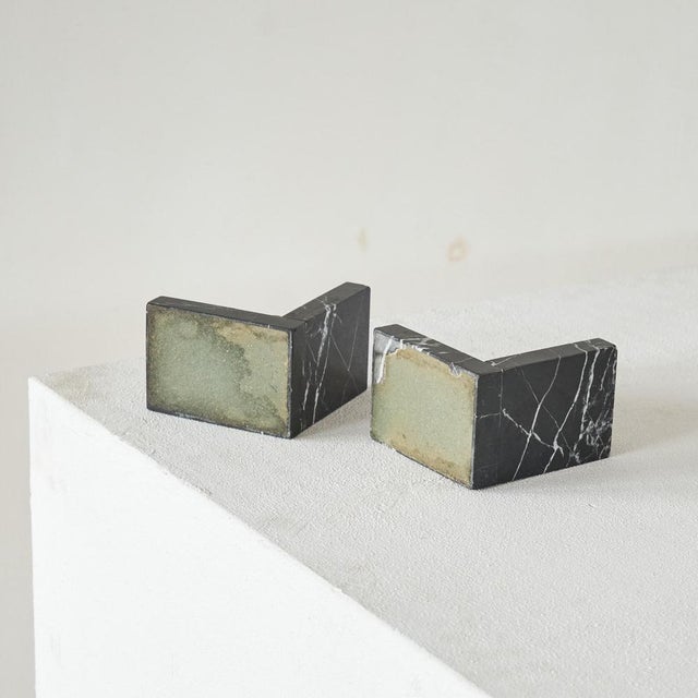 Stone Art Deco Bookends in Marble, 1940s, Set of 2 For Sale - Image 7 of 8