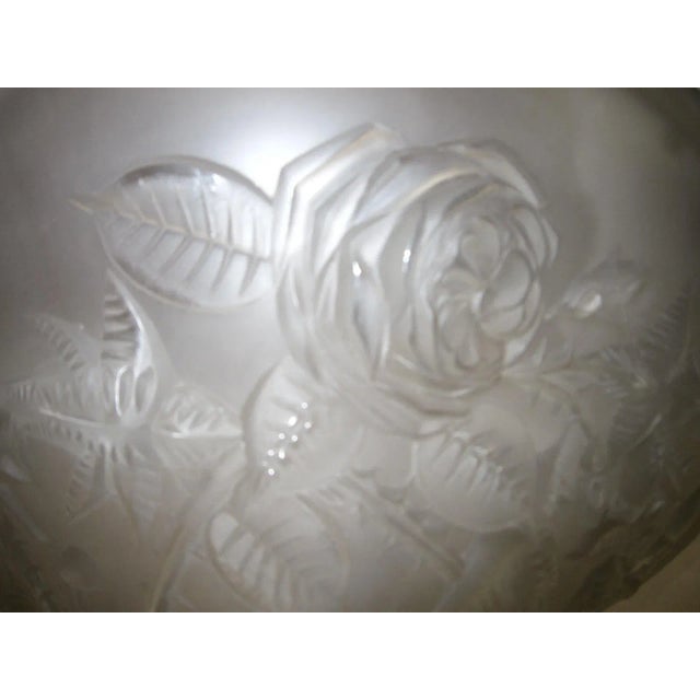 1920s French Art Deco Frosted Art Glass Chandelier Signed Maynadier For Sale - Image 5 of 13