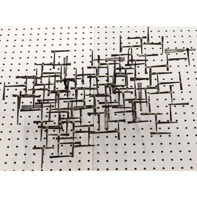 Mid-Century Modern Mid 20th Century William Bowie Abstract Nail Wall Sculpture For Sale - Image 3 of 9