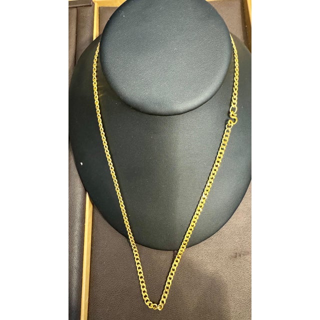Metal 24 Karat Pure Gold Hand Made Yellow Gold LINK Chain Necklace, 37.7 Gm, 22 Inch For Sale - Image 7 of 18