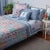 Nargis Twin Bed Orange & Blue Flat Sheet For Sale - Image 4 of 5