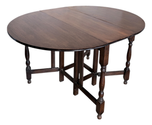 Vintage Oak Drop Leaf Dining Table, 1950s
