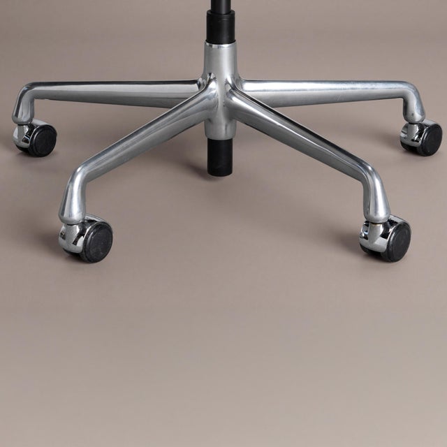 Eames Soft Pad Management Chair by Herman Miller in Chocolate Brown Leather & Polished Aluminum For Sale - Image 10 of 11