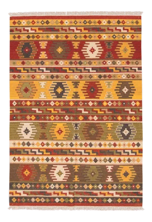 Colorful Modern Geometric Kilim Wool Rug
