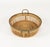 Gold Mid-Century Round Bowl or Centerpiece in Rattan and Brass, Italy, 1970s For Sale - Image 8 of 12