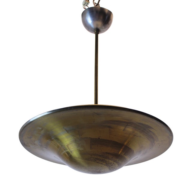 Vintage Brass Pendant Light, 1930s For Sale