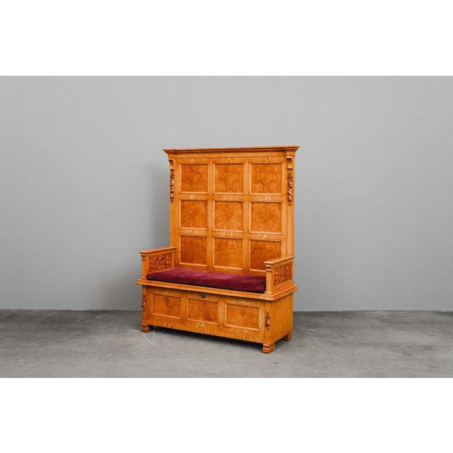 Antique Chest Bench in Ash Wood, 1900s For Sale - Image 4 of 18