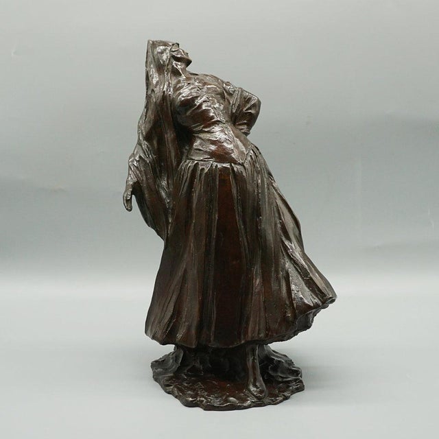 Gold Belgian Bronze Dancer Figurine, Early 20th Century For Sale - Image 8 of 15