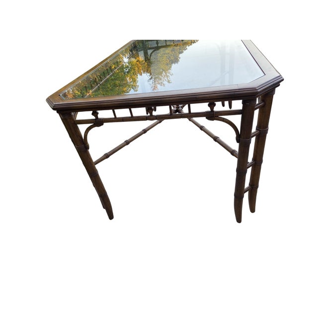 Excellent condition. Minor age related ware. Glass is clear. Photos show some reflection from lighting. Table no longer...