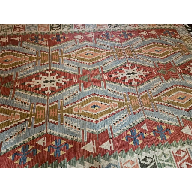 Large Vintage Hand-Knotted Anatolian Kilim, 1970s For Sale - Image 10 of 12