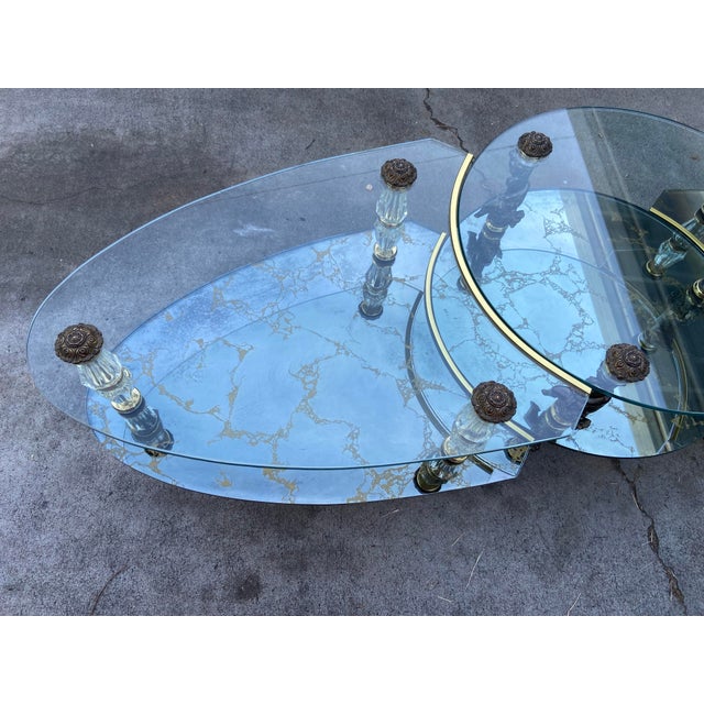 Hollywood Regency 1940s Hollywood Regency Goran of Belgium 3-Piece Coffee Table Set Unmarked For Sale - Image 4 of 12
