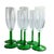Durand Vintage Luminarc Durand France Emerald Green Champagne Flute Wine Glasses- Set of 6 For Sale - Image 4 of 6