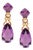 Amethyst Pear Shape Cushion Earrings, A Pair For Sale