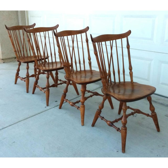 nichols stone windsor fan back chairs set of 4 chairish