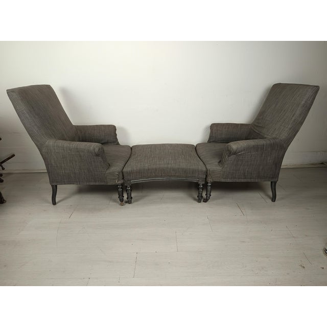 Napoleon III Duchess Brisé Armchairs , Set of 3, in Good conditions. Designed before 1890