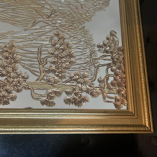 Mid 20th Century MCM Gold Painted Mirror With Gold Frame For Sale - Image 5 of 8