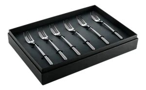 Mepra Linea 6-Piece Dessert / Cake Fork Set, Oro Black