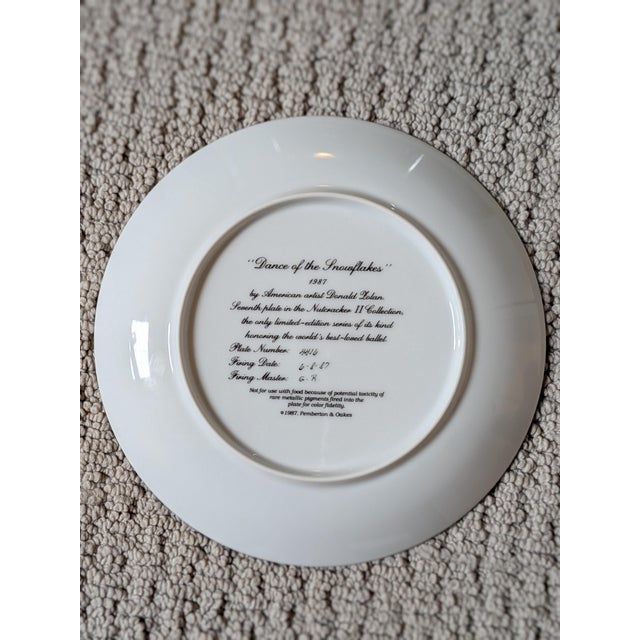 American 1980s Dance of the Snowflakes Donald Zolan Ceramic Plate For Sale - Image 3 of 4