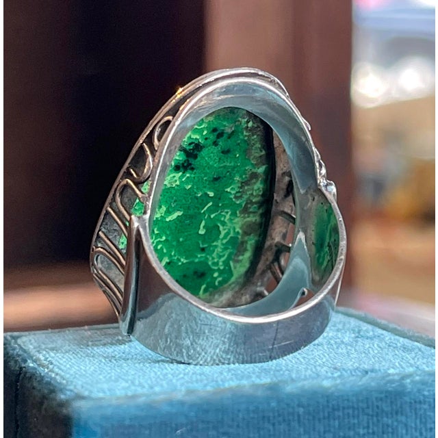 1910s Enamel Still Life Silver Ring Size 7.5 For Sale In Madison - Image 6 of 11