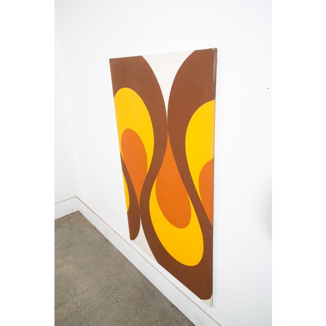 Original 1970s Wall tapestry in brown yellow and orange. Classic retro style. Unsigned example.