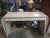 Italian Modern Parchment Console Table. This graceful Italian mid century Gio Ponti inspired free standing console is...