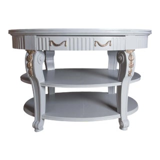 1940s Belgian Oval Center Table For Sale