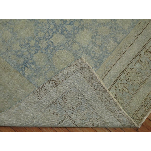 Textile Vintage Zabihi Collection Light Blue East Turkestan Rug For Sale - Image 7 of 9