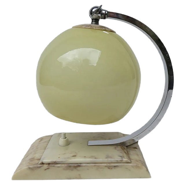 Vintage Art Deco Night Stand Lamp with Bakelite For Sale