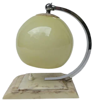 Vintage Art Deco Night Stand Lamp with Bakelite