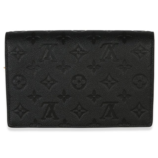 Louis Vuitton Black Monogram Empreinte Vavin Chain Wallet For Sale - Image 4 of 8