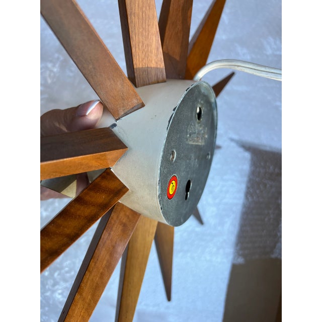 1950s Original Eames Era George Nelson Attributed Starburst Clock Wood Spokes For Sale In Los Angeles - Image 6 of 7