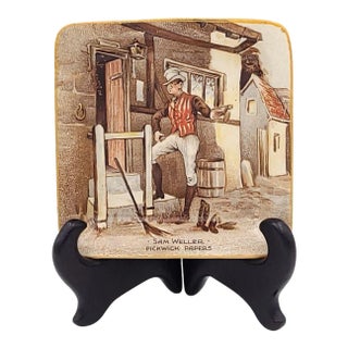 Antique "Sam Weller, Pickwick Papers" Coaster, Staffordshire, England For Sale
