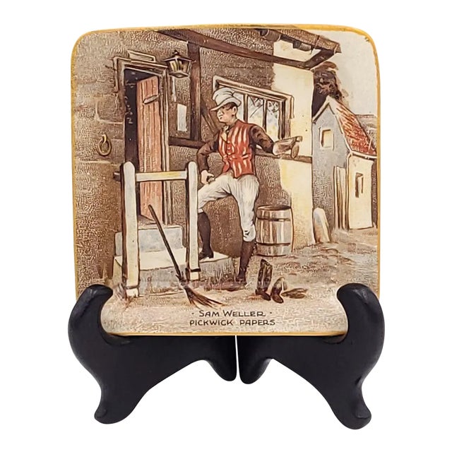 Antique "Sam Weller, Pickwick Papers" Coaster, Staffordshire, England For Sale