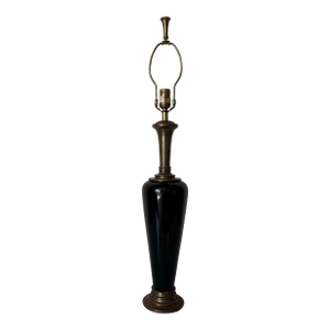 1980's Vintage Hollywood Regency Brass and Glass Table Lamp by Chapman
