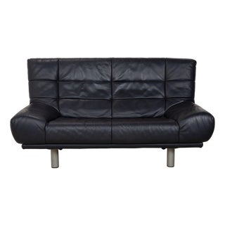 BMP 418 2-Seater Sofa in Dark Blue Leather from Rolf Benz For Sale