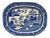 19th-C. English Blue & White Chinoiserie Platter For Sale