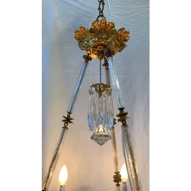 Metal Austrian Acid Glass Chandelier, 1900s For Sale - Image 7 of 13