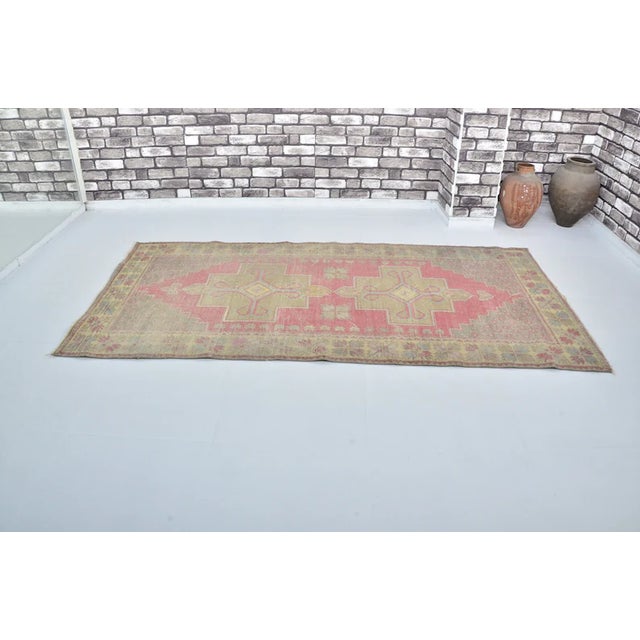 Handmade wool carpet in Turkish Anatolia , Vintage Oushak Rug,Turkish Vintage Anatolian Rug, Handmade wool Rug . One Of...