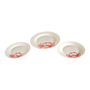 Late 20th Century Coastal Sea Life Red Crab Porcelain Serving Dishes - 3pcs