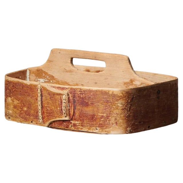 Northern Swedish Folk Art Cutlery Basket For Sale