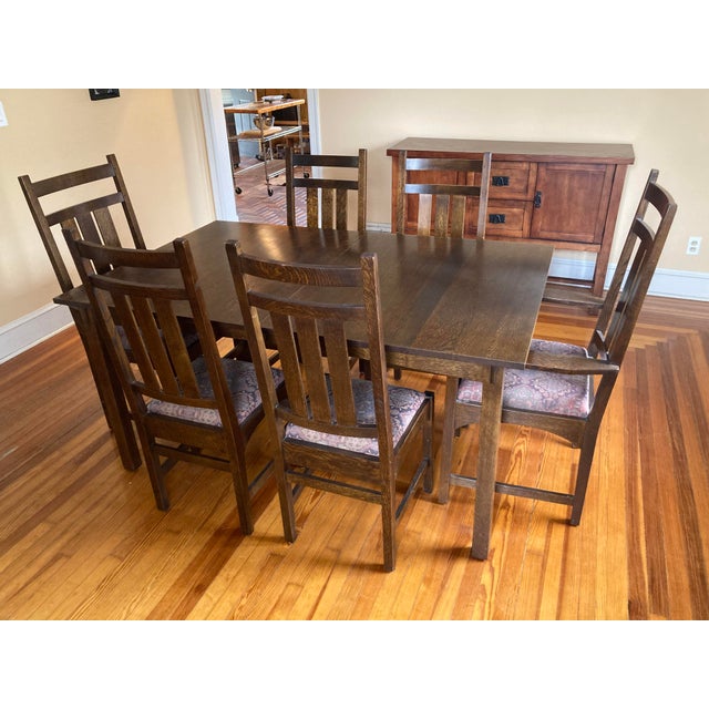 Stickley Harvey Ellis Dining Table & 6 Chairs Chairish